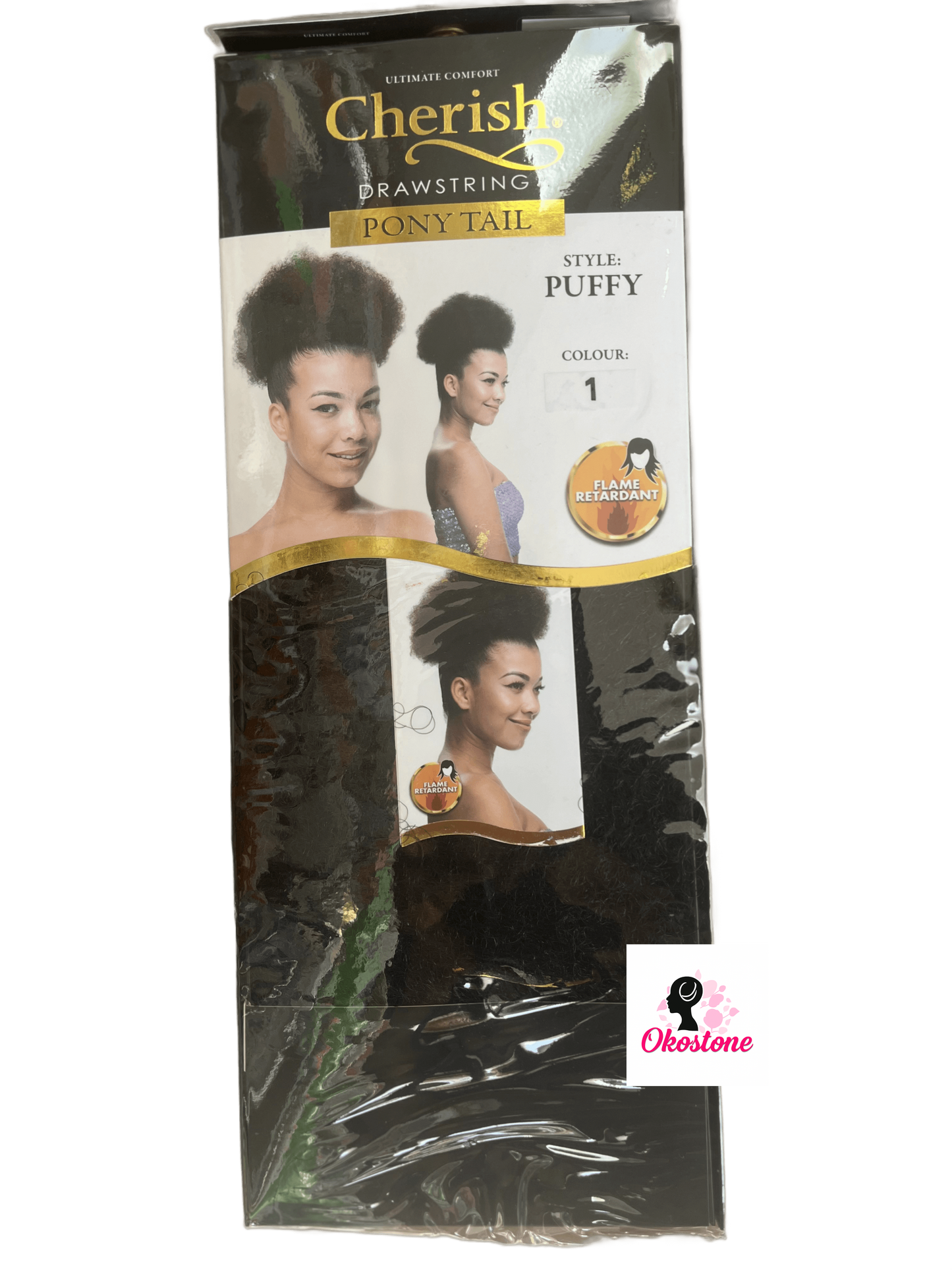 Cherish drawstring hair style: Puffy