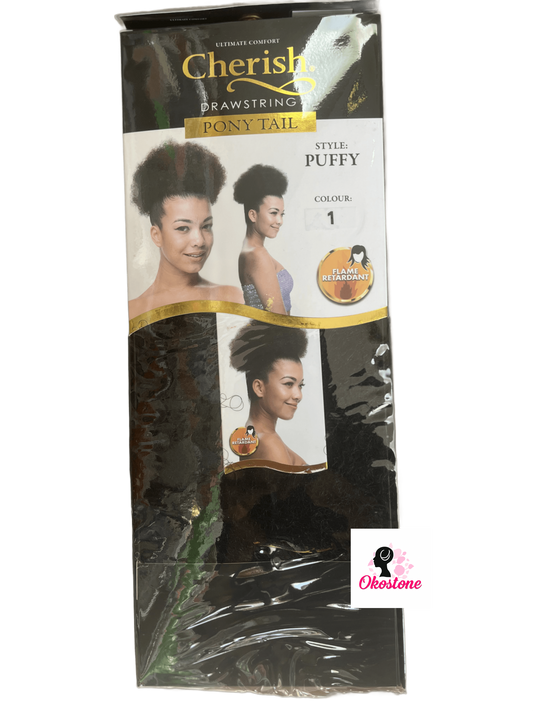 Cherish drawstring hair style: Puffy