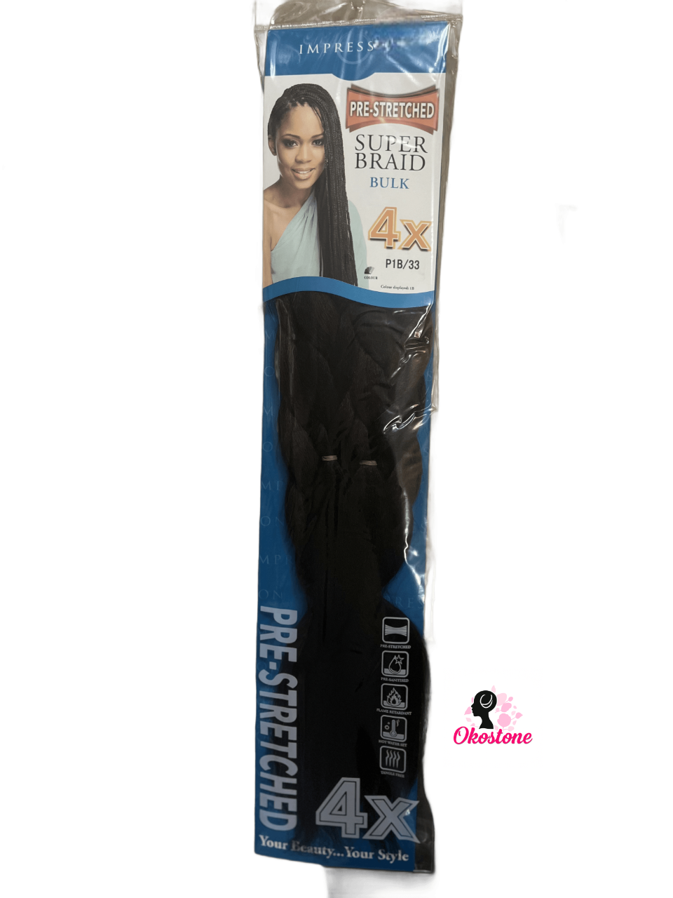 Impression pre-stretched super braid bulk hair 4x
