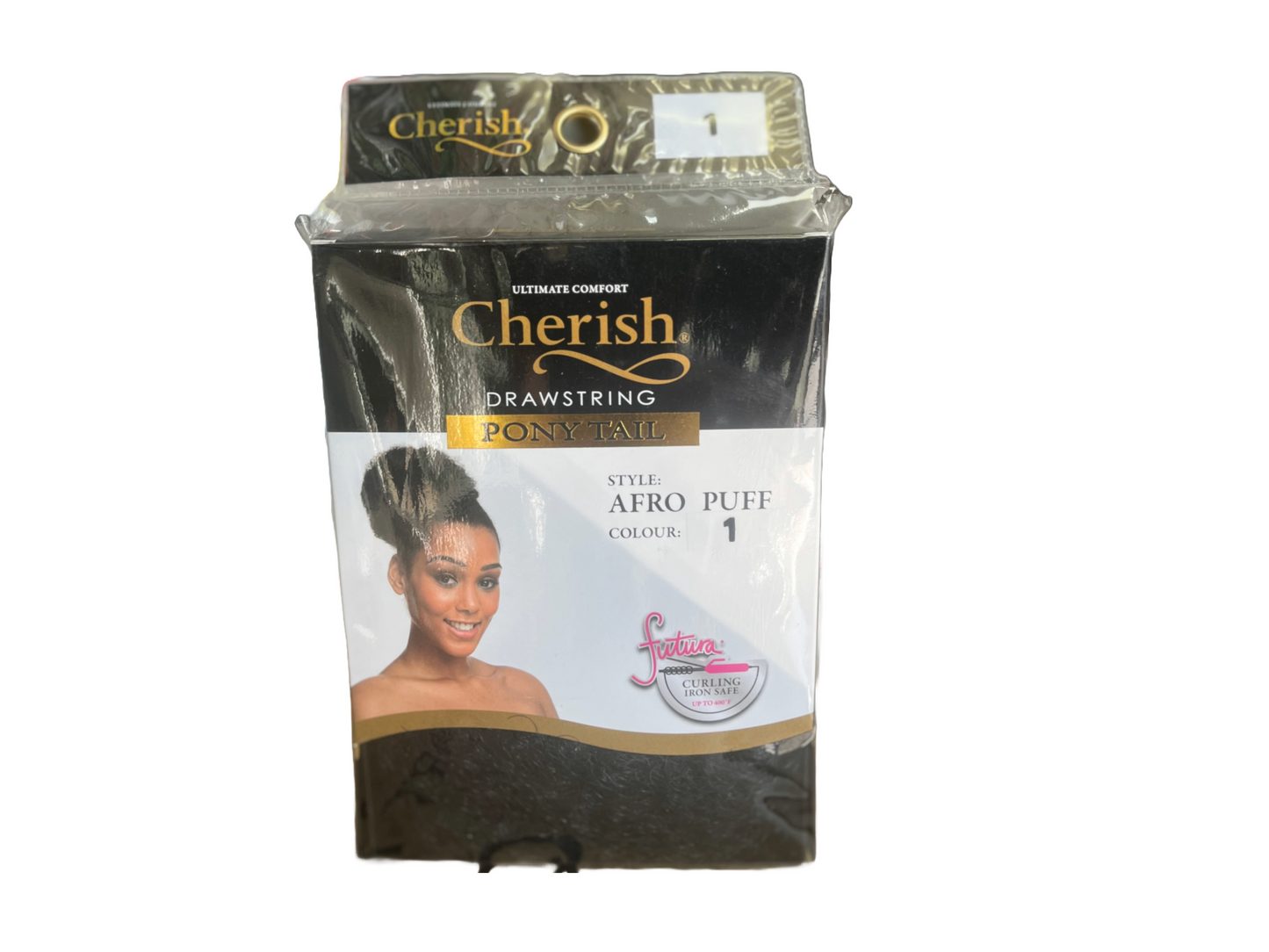 Cherish drawstring hair style: Afro puff