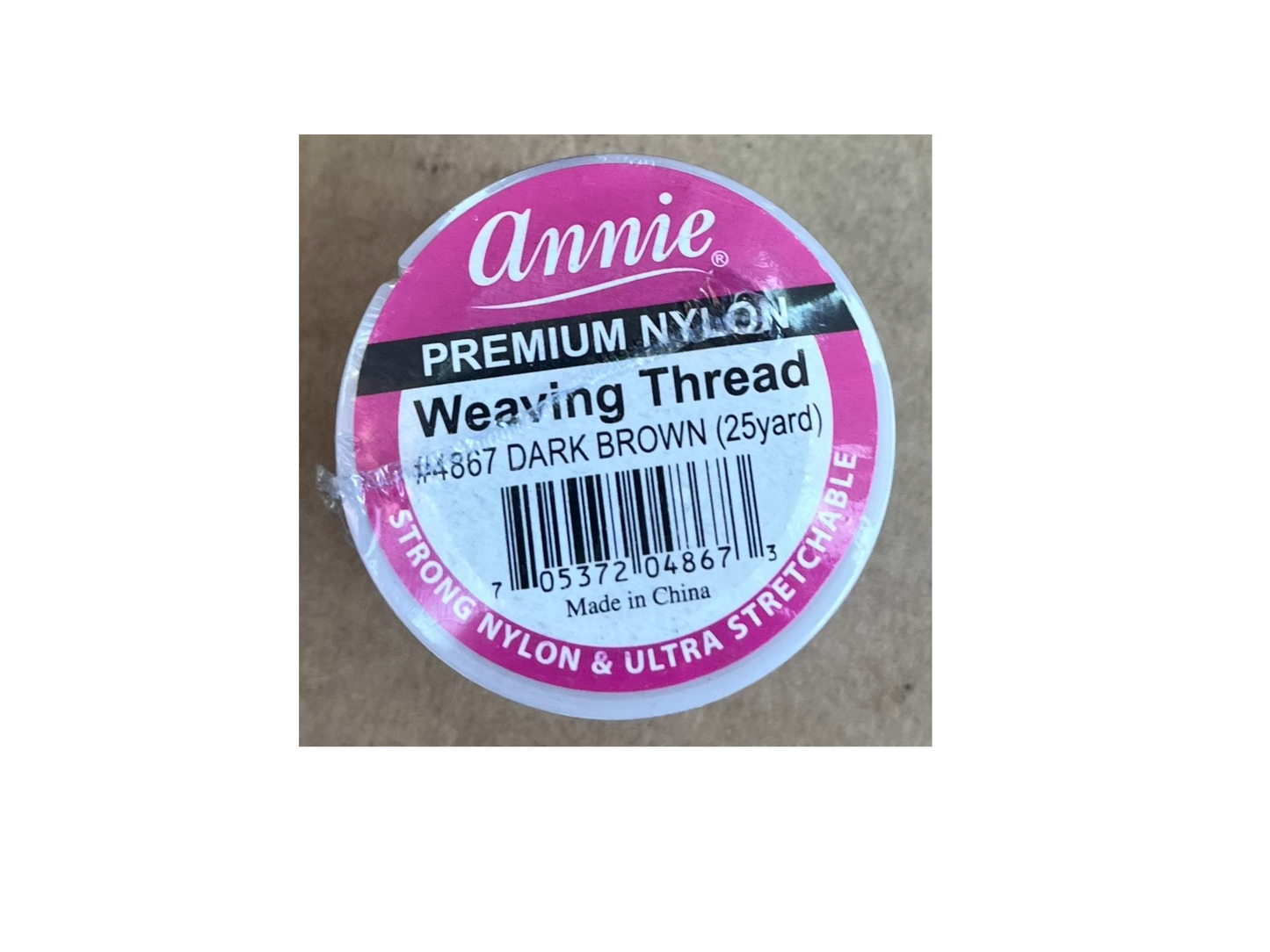 Annie premium nylon dark brown 25 yards weaving thread