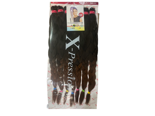 X-Pression 7x Pre-stretched Braid 64" hair